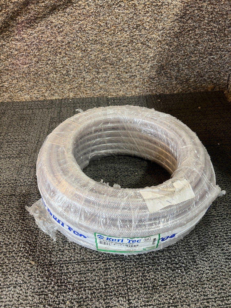 Kuri Tec K3150-08X100 Clear Reinforced PVC Hose Clearbraid 1/2" x 100FT