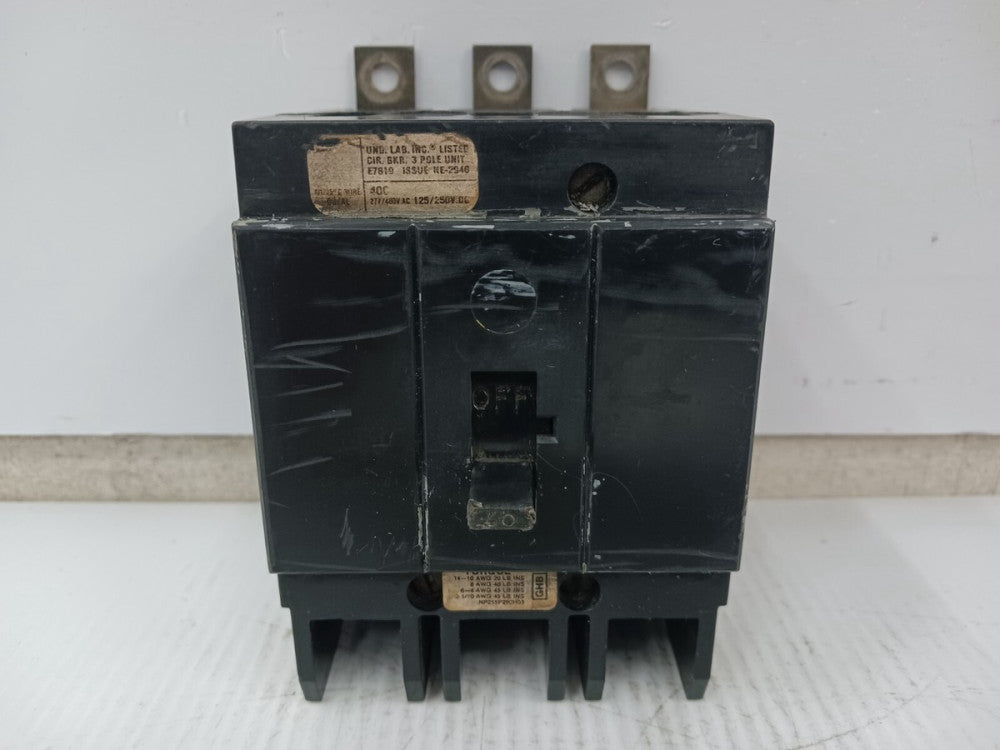 WESTINGHOUSE 50 AMP BOLT-ON CIRCUIT BREAKER 3 POLE 480/277 VAC GHB3050