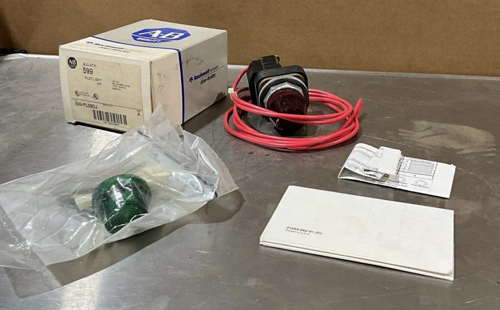 ALLEN BRADLEY 599-PL09DJ PIOLET LIGHT KIT RED & GREEN LENS SER.A 120VAC NOS
