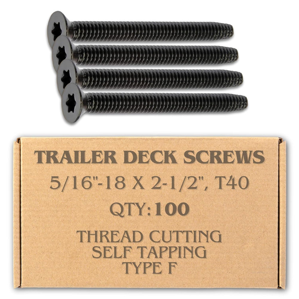 100pcs Trailer Deck Screws Self Tapping 2-1/2 in, 5/16-18 x 2-1/2in 