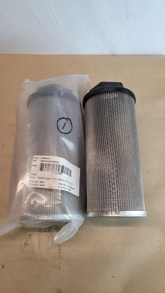 Lot of 2 Stainless Steel Filter Elements 4" OD 10" Long 2" NPT