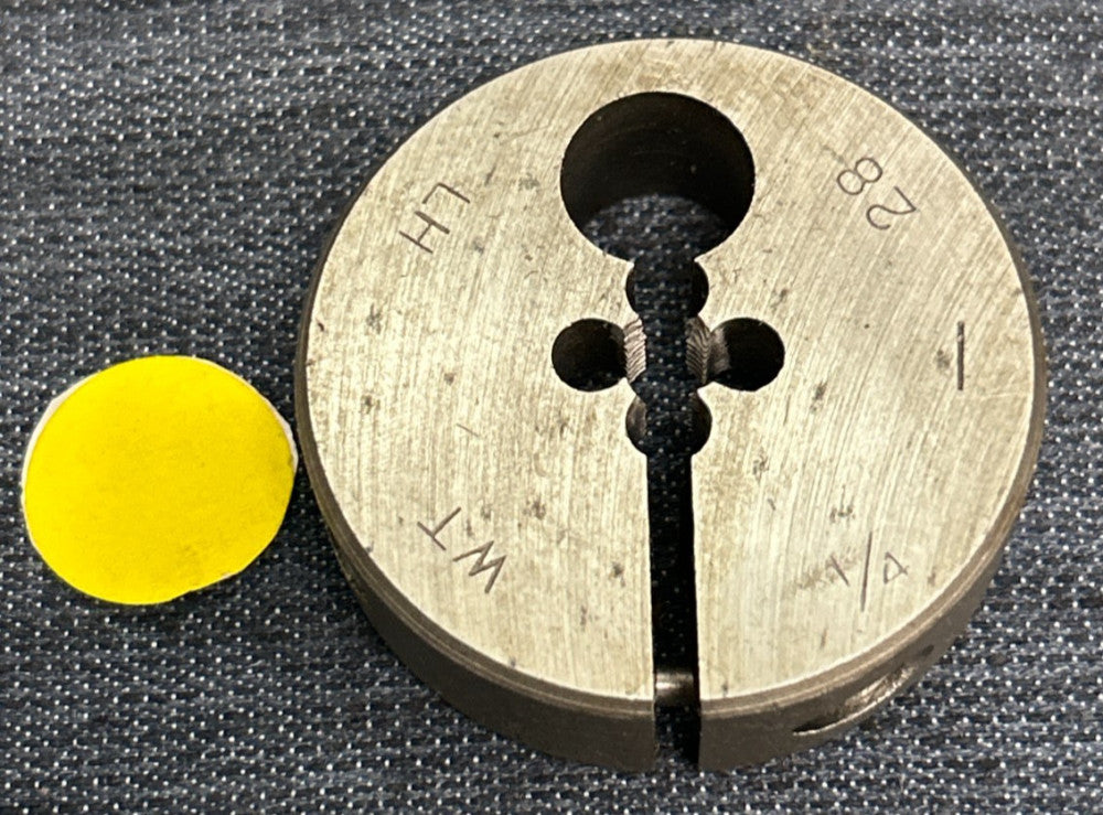 UNBRANDED LH  HSS ADJUSTABLE ROUND SPLIT DIE  1/4" -28