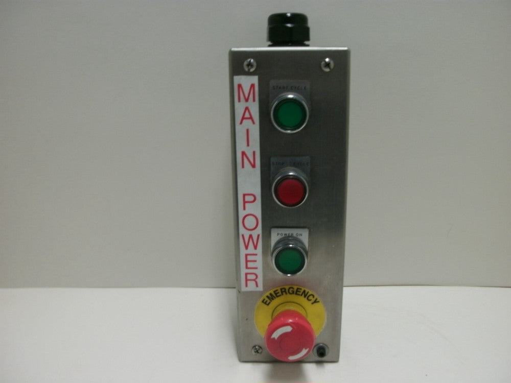 HAMMOND 1435MSSD 4 HOLE ENCLOSURE WITH 4 ALLEN BRADLEY PUSH BUTTONS