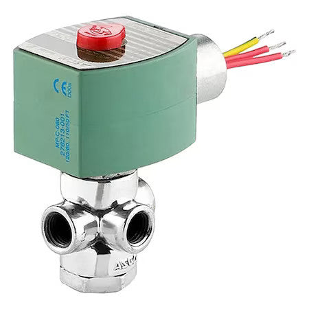 Asco 8320G224  24/60Vac Solenoid Valve, 3-Way, 2-Position, Normally Closed, 1/8