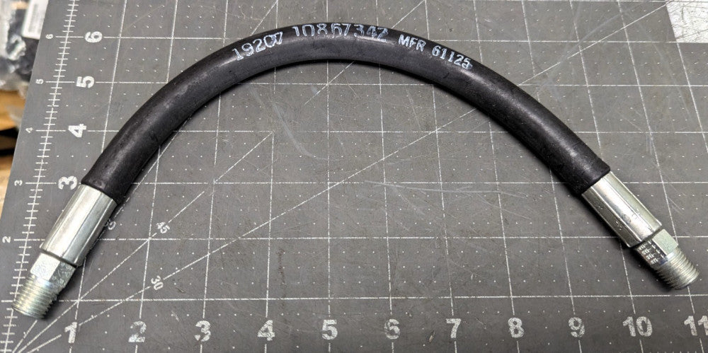 ¼” X 15” Braided Wire 4500 PSI Fuel/Oil Hydrocarbon 4AN Male Non-Swivel [B5S2]