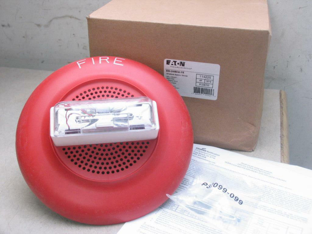 EATON E60-24MCW-FR 2W Wheelock Fire Speaker Strobe Wall Mount Red 15/30/75/110