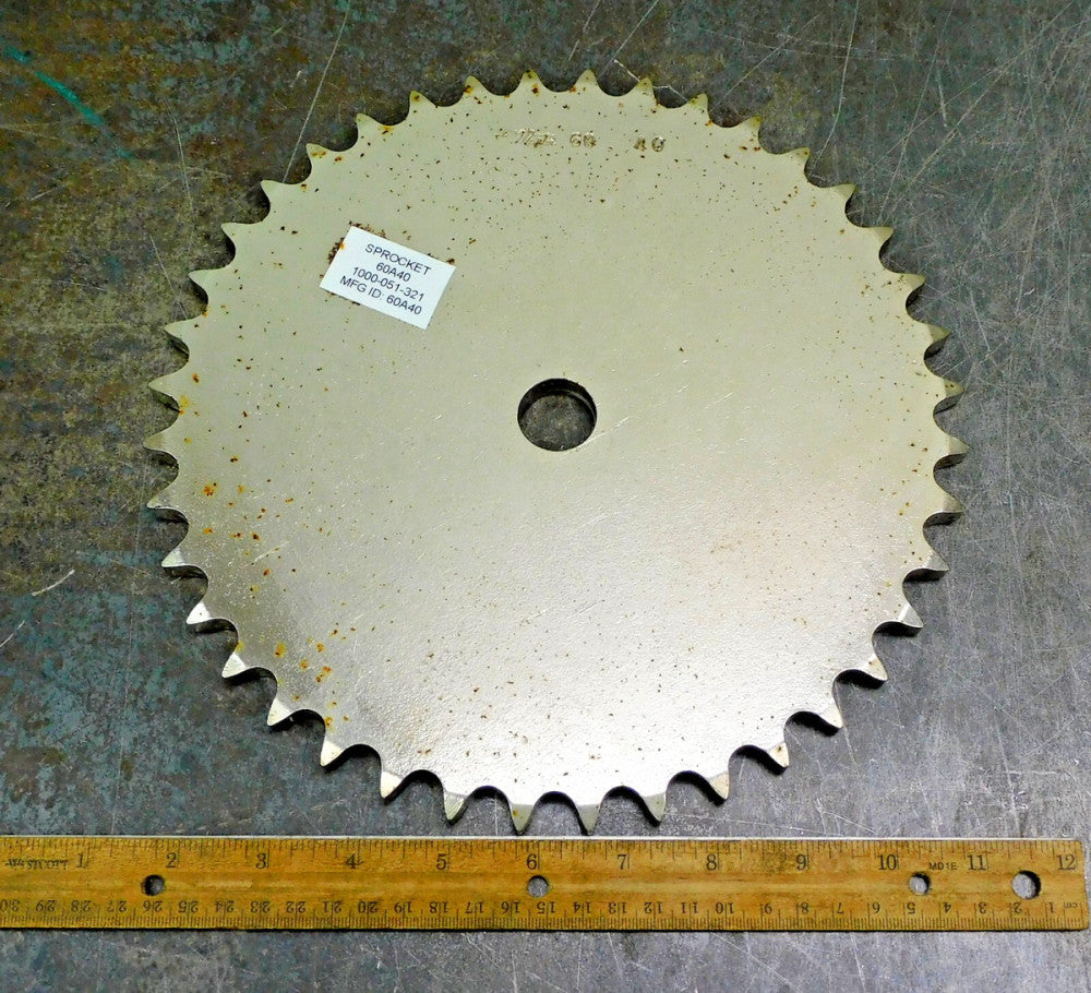 Martin 60A40 A-Plate Roller Chain Sprocket #60 40 Teeth 1" Bore