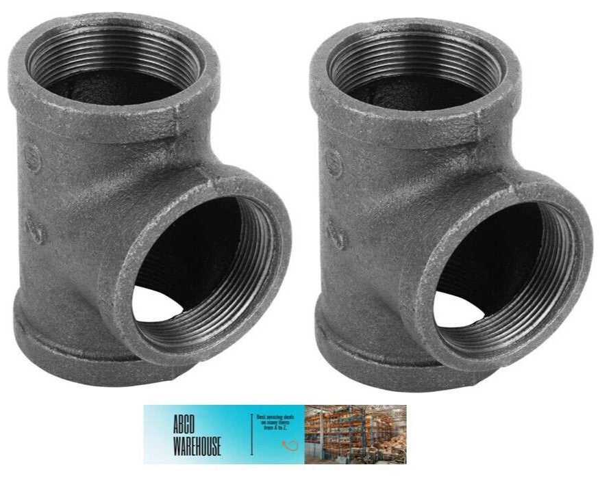 Pipe Tee, 2'' in, FPT, Iron, 300 psi, Malleable Iron, Southland 520-608BG (2-PK)