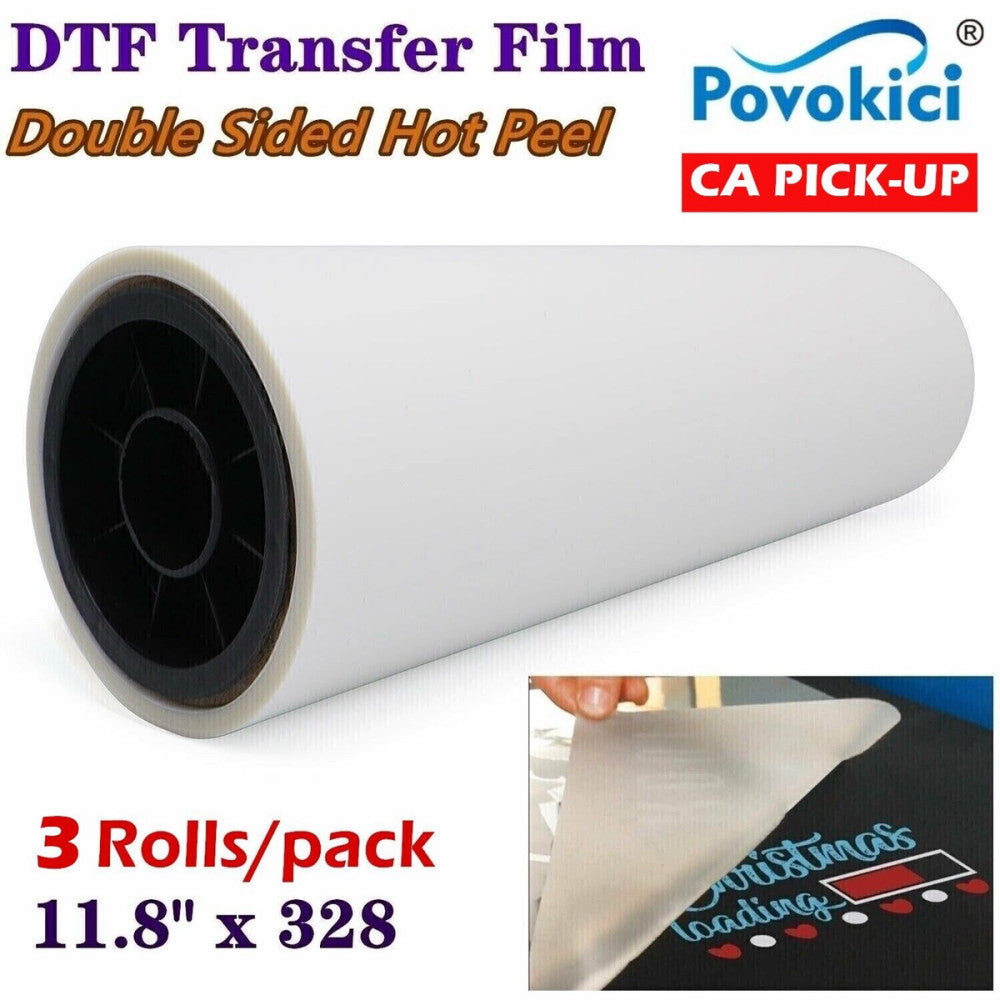 PICK-UP 3 Rolls 11.8" x 328FT Direct to Film Transfer Film Double Sided Hot Peel