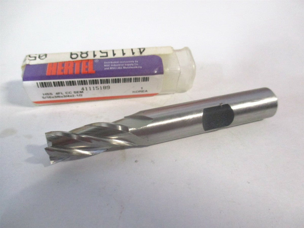 (E1039020) 5/16" x 3/4" x 3/8" x 2-1/2" OAL HSS RH 4 Flute Square End Mill 