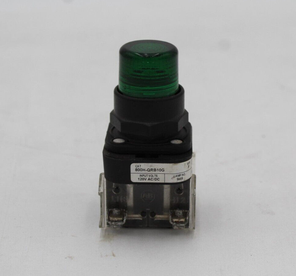 ALLEN-BRADLEY 800H-QRB10G SER. F GREEN ILLUMINATED PUSH BUTTON