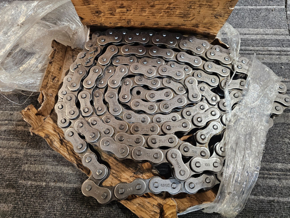 Lotus Chain ANSI 100-1 Roller Chain 10FT Heavy Duty Steel R090027