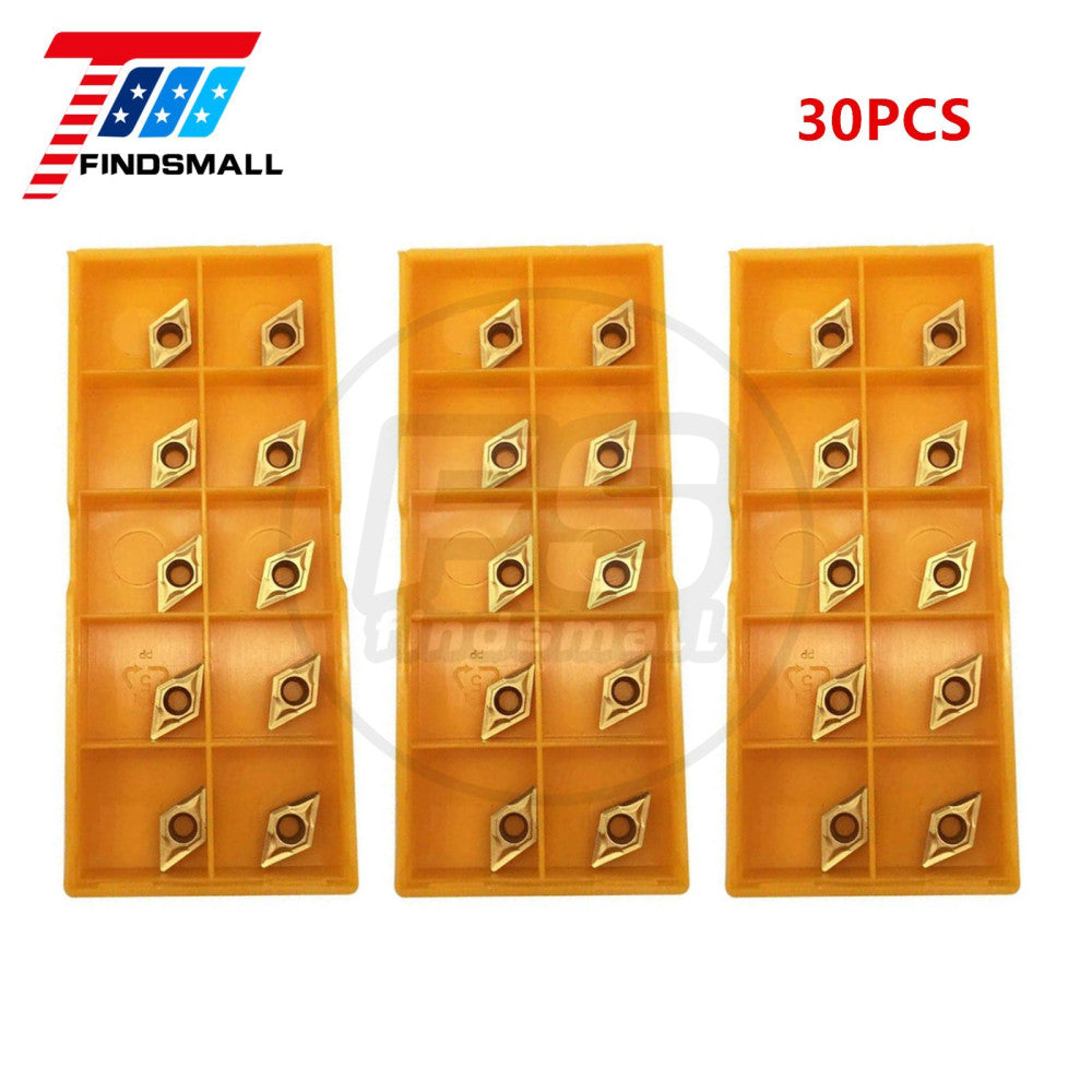 30pcs DCMT21.51/DCMT070204 Carbide Turning Insert Lathe Cutting Blades