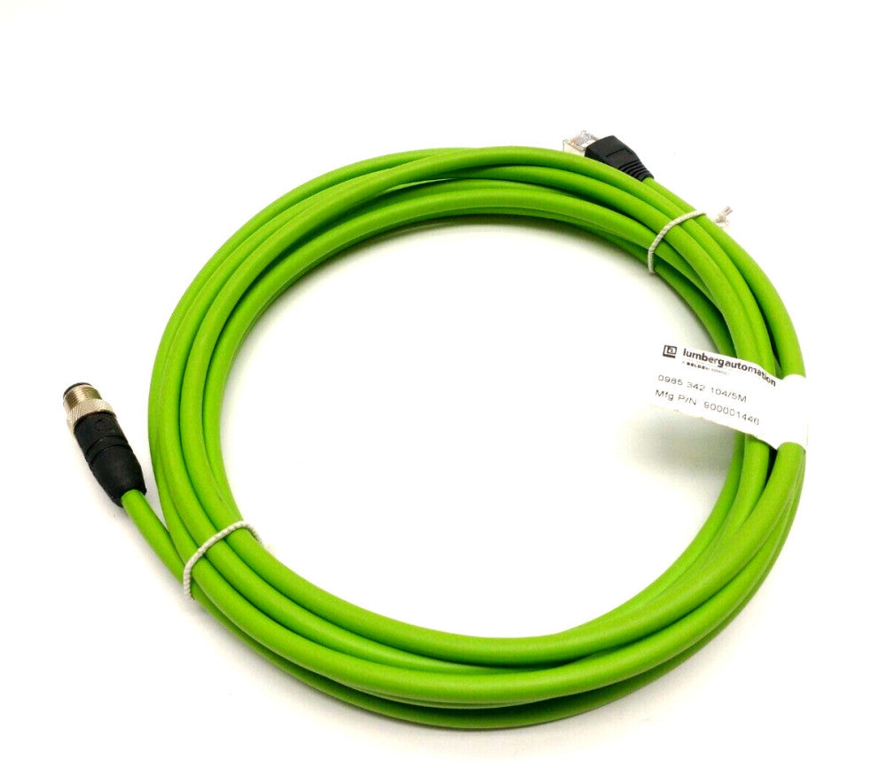 Lumberg Automation 0985 342 104/5M Ethernet Cordset M12 To RJ45 5m 900001446
