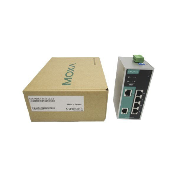 MOXA EDS-P206A-4POE REV. 2.0.0 12/24/48VDC 6.19/5.55/2.71A NSMP