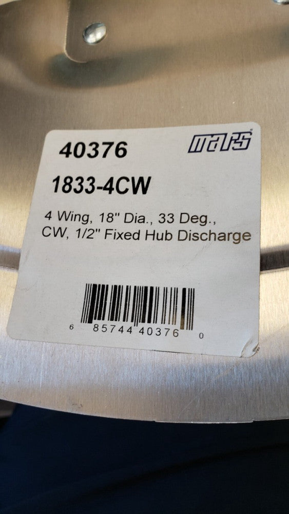 NEW Mars 40376  HEAVY DUTY  4 WING CONDS FAN BLADE 1833-4CW   ( B2-4D)