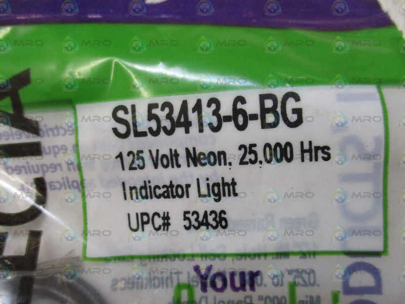 SELECTA SL53413-6-BG GREEN NEON INDICATOR LIGHT NSMP
