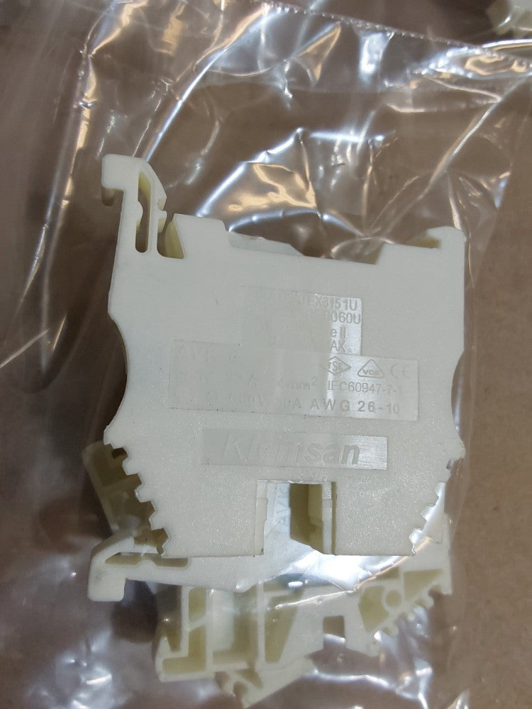 Lot of 19 Klemsan AVK4 Terminal Blocks, 750V 32A, 600V 30A AWG 26-10