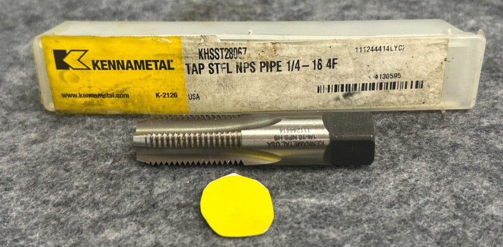 KENNAMETAL HSS STRAIGHT FLUTE TAP  KHSST28067 1/4-18  4 FLUTE