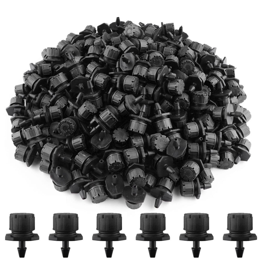Kalolary 200Pcs Adjustable Irrigation Drippers, 1/4 Inch Barbed Drip Emitter ...