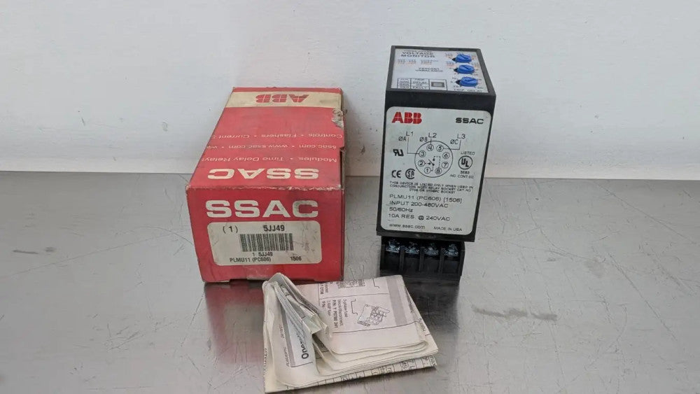 ABB PLMU11 3 Phase Line Monitor PC606 5JJ49 SSAC 200-480VAC 10A