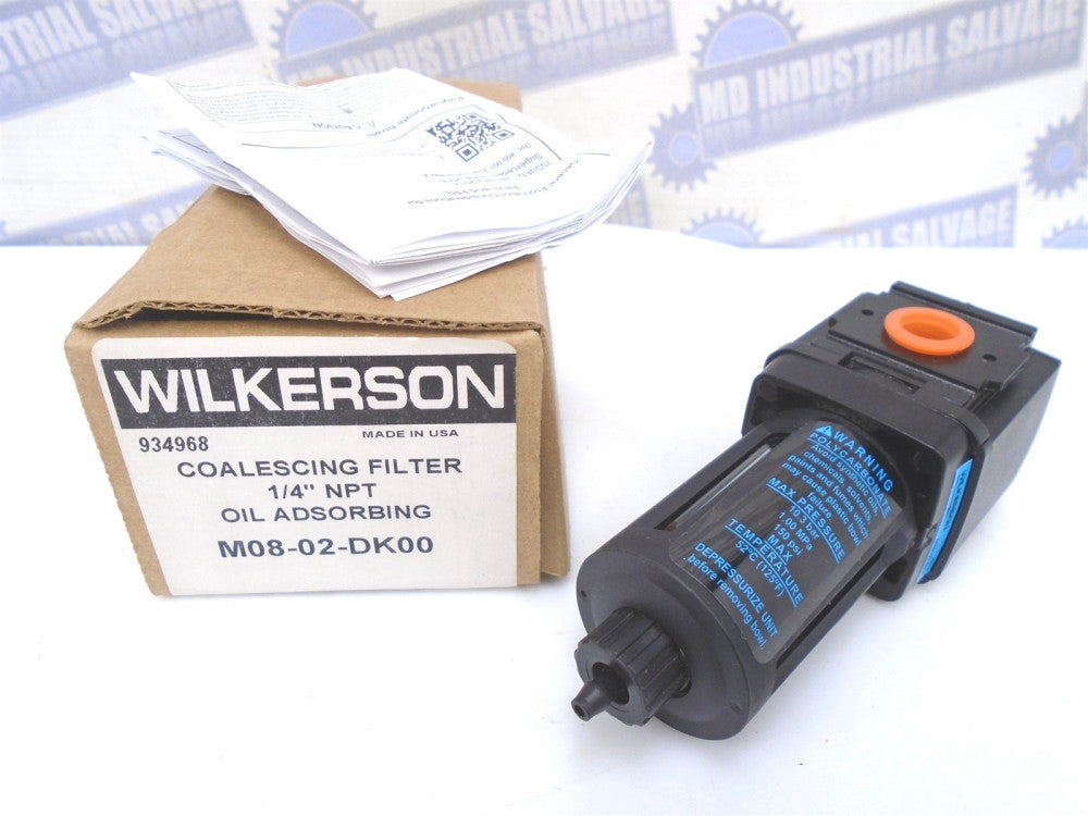 WILKERSON M08-02-DK00 Coalescing FILTER Oil ABSORBING 1/4"NPT 0.003m 125psi NEW