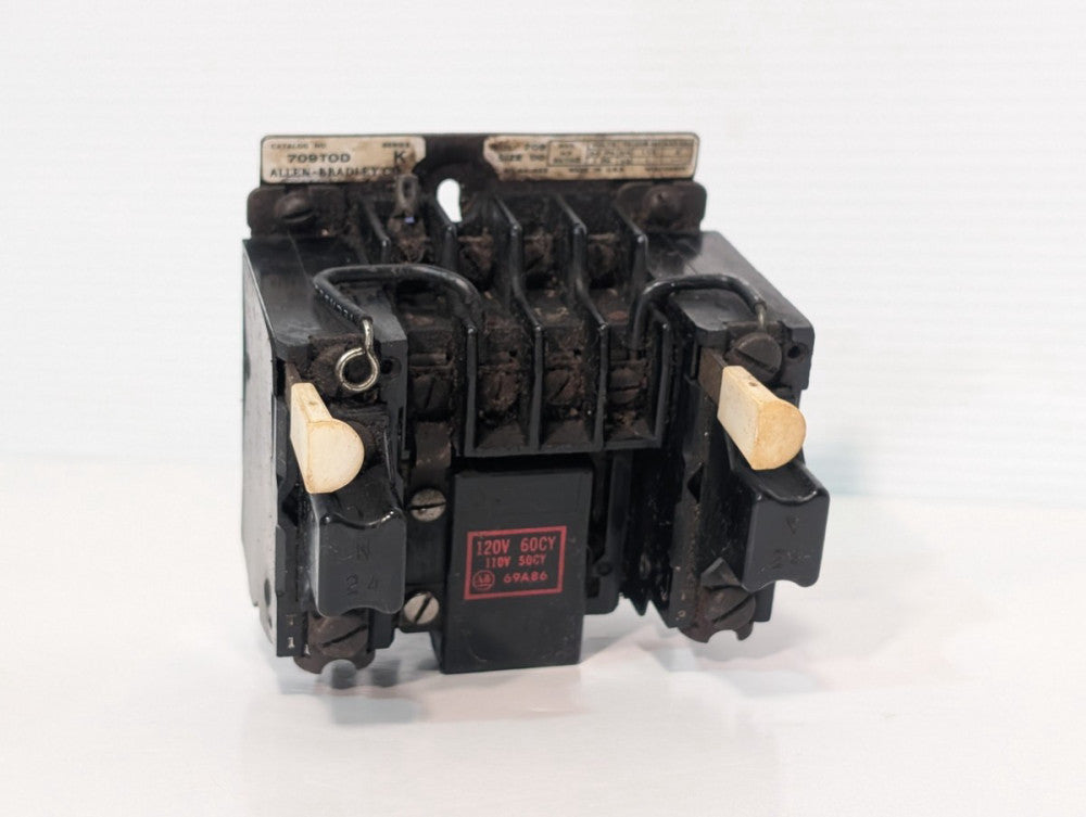 Allen Bradley 709-T0D Motor Starter, 3 Phase, 120v Coil @ 60Hz,Size 00, Series K
