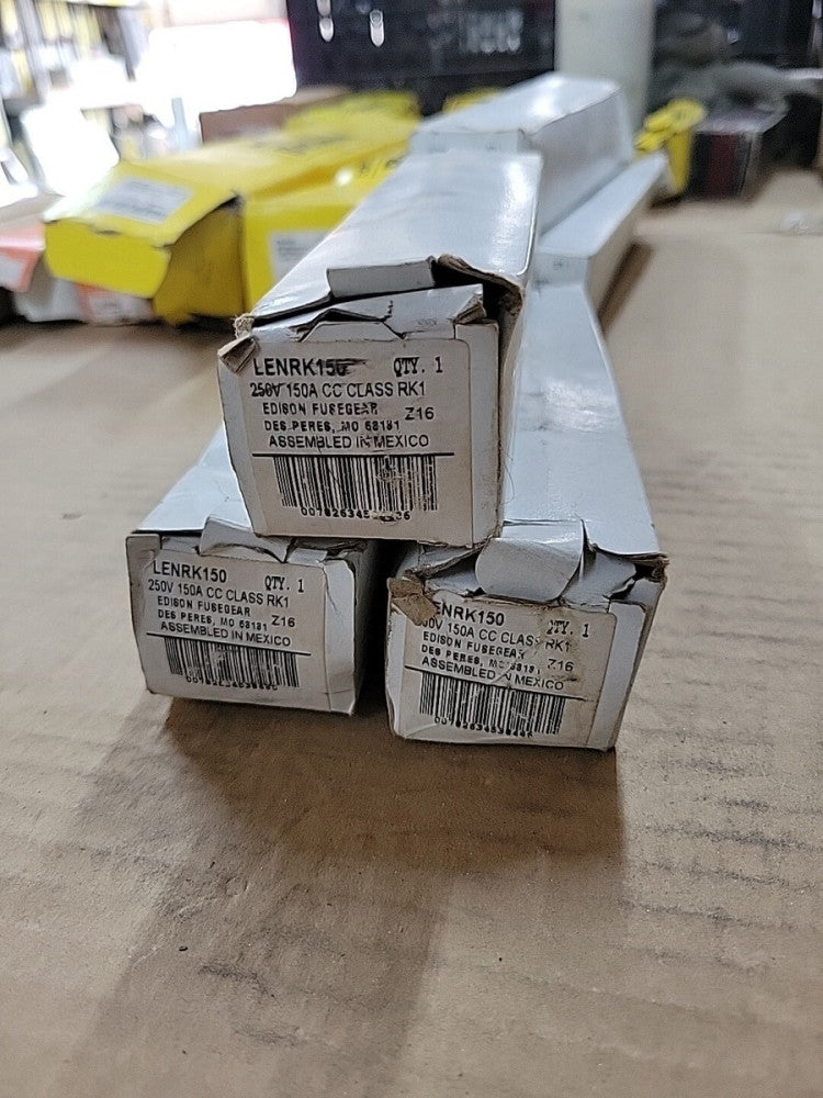 NEW LOT OF 3 Edison LENRK150 Class RK1 TimeDelay Current Limiting Fuse 150A 250V