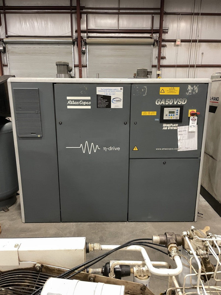 ATLAS COPCO GA50VSD 67HP Rotary Screw Air Compressor 220PSI 480V