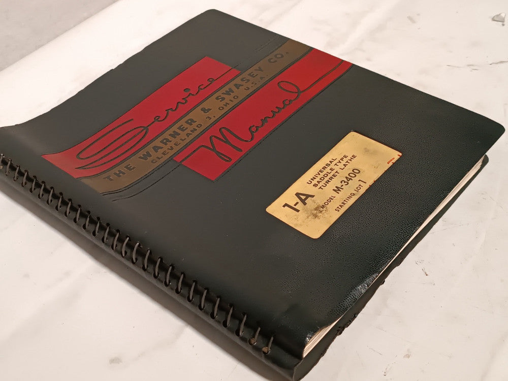 Warner & Swasey M3400 Universal Saddle Type Turret Lathe Service Manual as shown