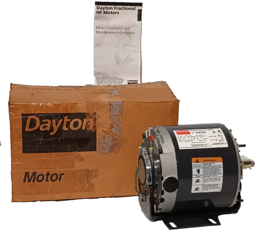 Dayton 5M294 Thermally Protected Direct Drive Fan Motor  1/6HP, 1140RPM, 1PH