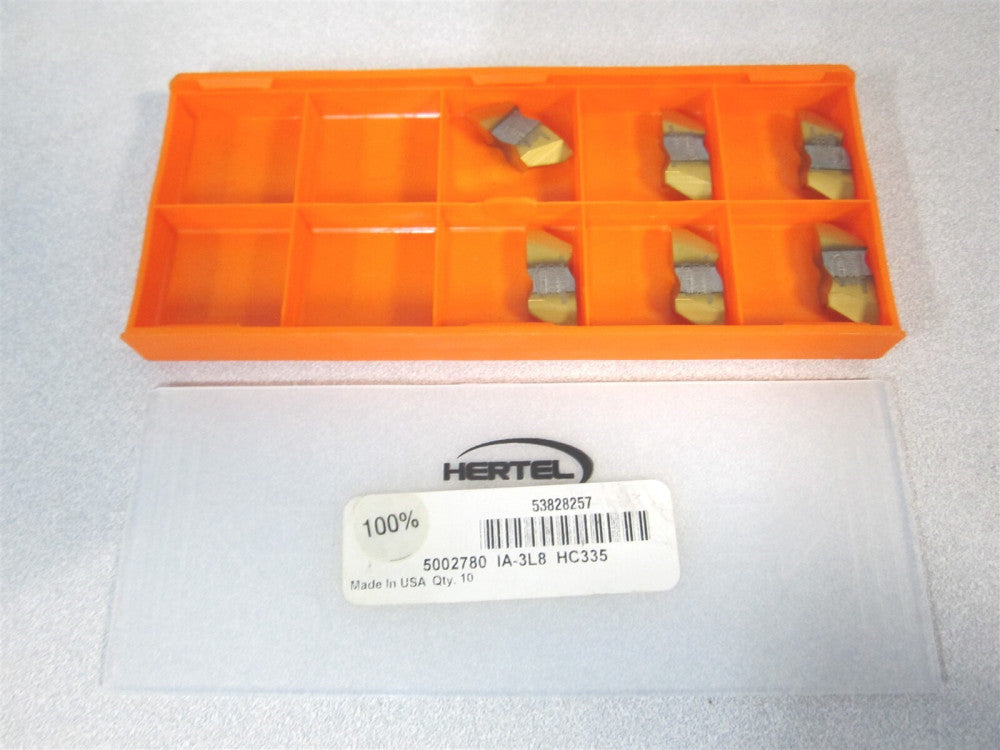 (5002780) IA3L8 HC335 8 TPI Carbide TiN Finish Threading Insert - Pack of 6 