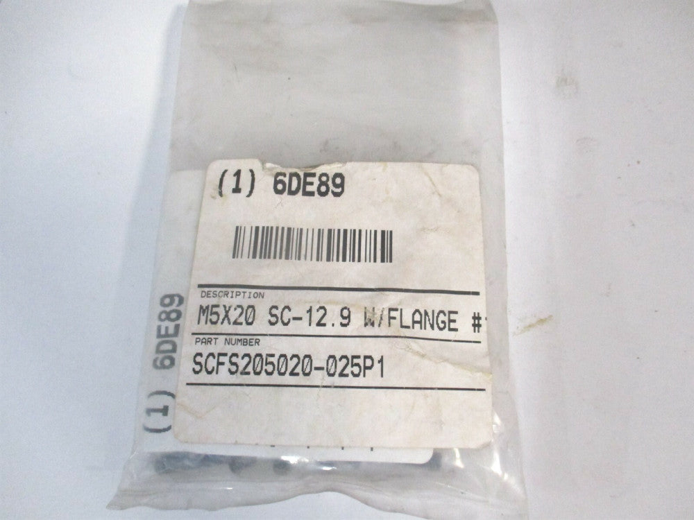 (6DE89) M5-0.80 Steel Black Oxide Cylindrical Flanged Head Cap Screw - 25 Count