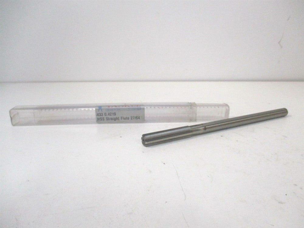 Yankee (433-0.4219) 27/64" x 27/64" x 7" OAL HSS RH Straight Chucking Reamer 