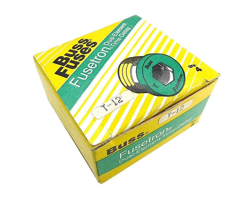 Bussmann  T-12  Box of 4 Fusetron Dual Element Time Delay  12A 125V  NEW IN BOX