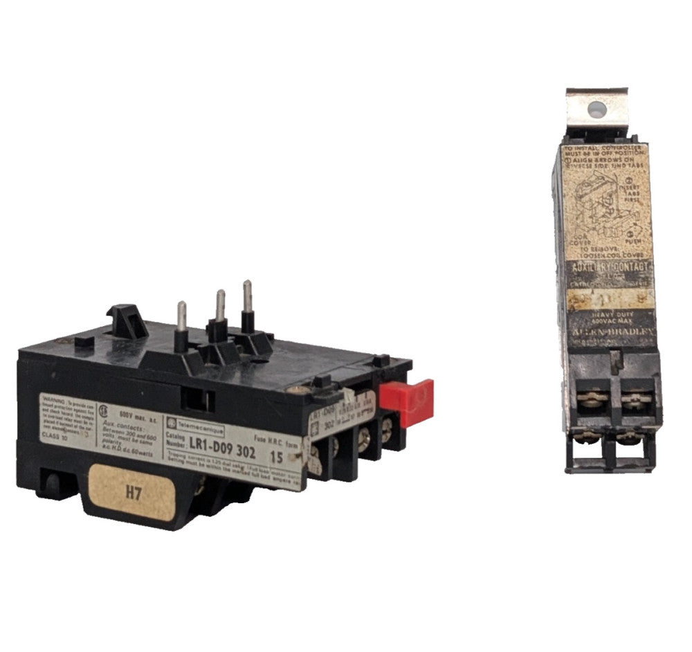 Telemecanique LR1-D09-302-15 Relay w/ Allen Bradley 0-4 Heavy Duty Aux. Contact