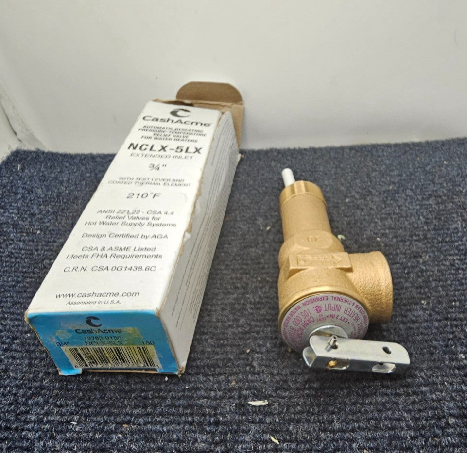 Cash Acme 19783-0150: 3/4" Brass NCLX-5LX Temperature & Pressure Relief Valve