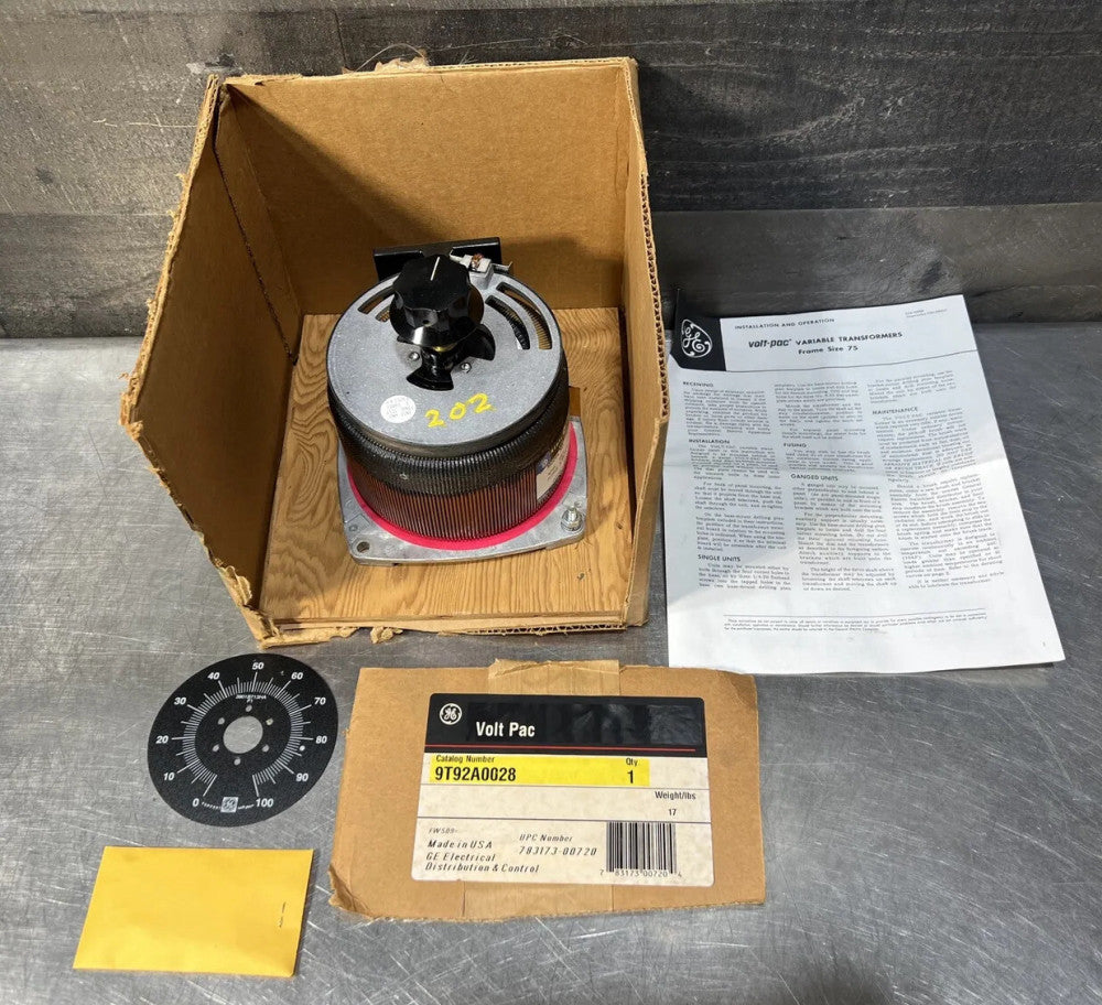 Nos Surplus GE 9T92A0028 Volt Pac Variable Transformer