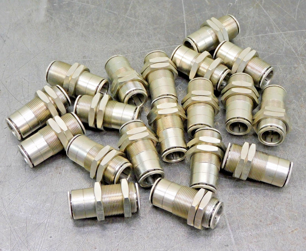 Stainless Steel SS Push Connect Bulkhead Union 1/2" DIA Lot of Nineteen (19)