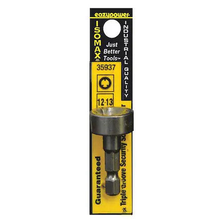 Zoro Select 35937 Triple Groove Security Bit,Sae,1/4"