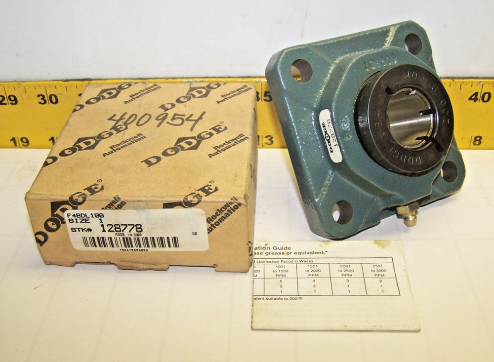 New Dodge 4 Bolt Size 1 Flange Bearing  F4BDL100 / 128778