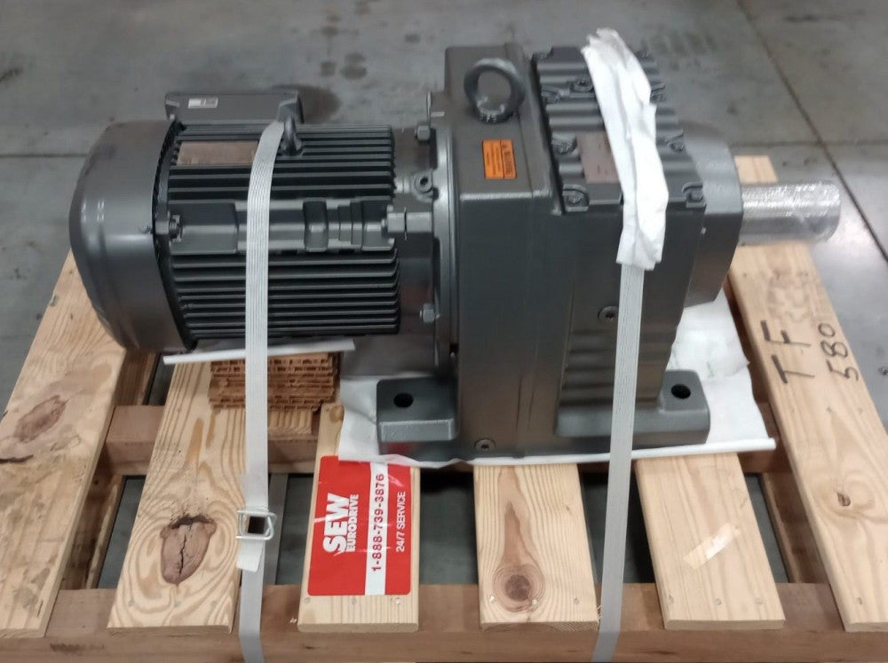 SEW Eurodrive R107-DRN132M4/DH x 102.53 GearMotor 10hp 1774/17rpm Ratio 102.53:1
