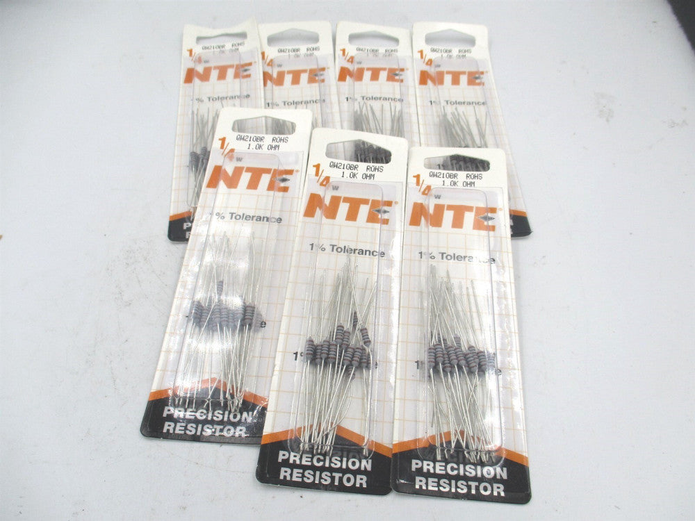 NTE Electronics (QW210BR) 1.0k Axial Metal Frame Precision Resistor - Lot of 7