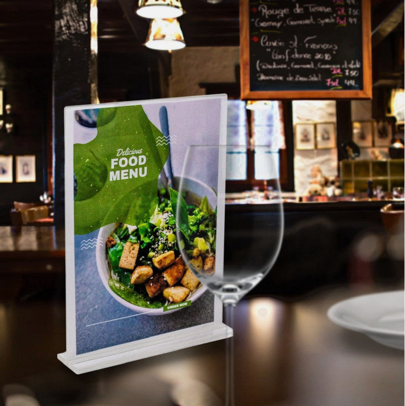 5-Pack Acrylic Sign Holders - Sign Display / 8,5" x 11",  Double-Sided - NEW