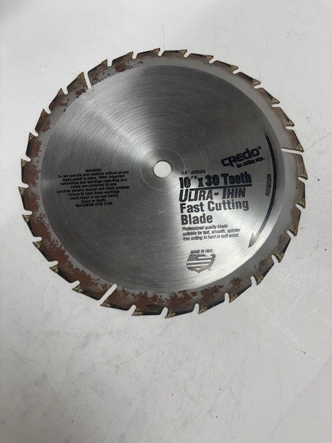 CREDO 10" X 30 TEETH ULTRA THIN FAST CUTTING BLADE 5/8" ARBOR MAX RPM 5700