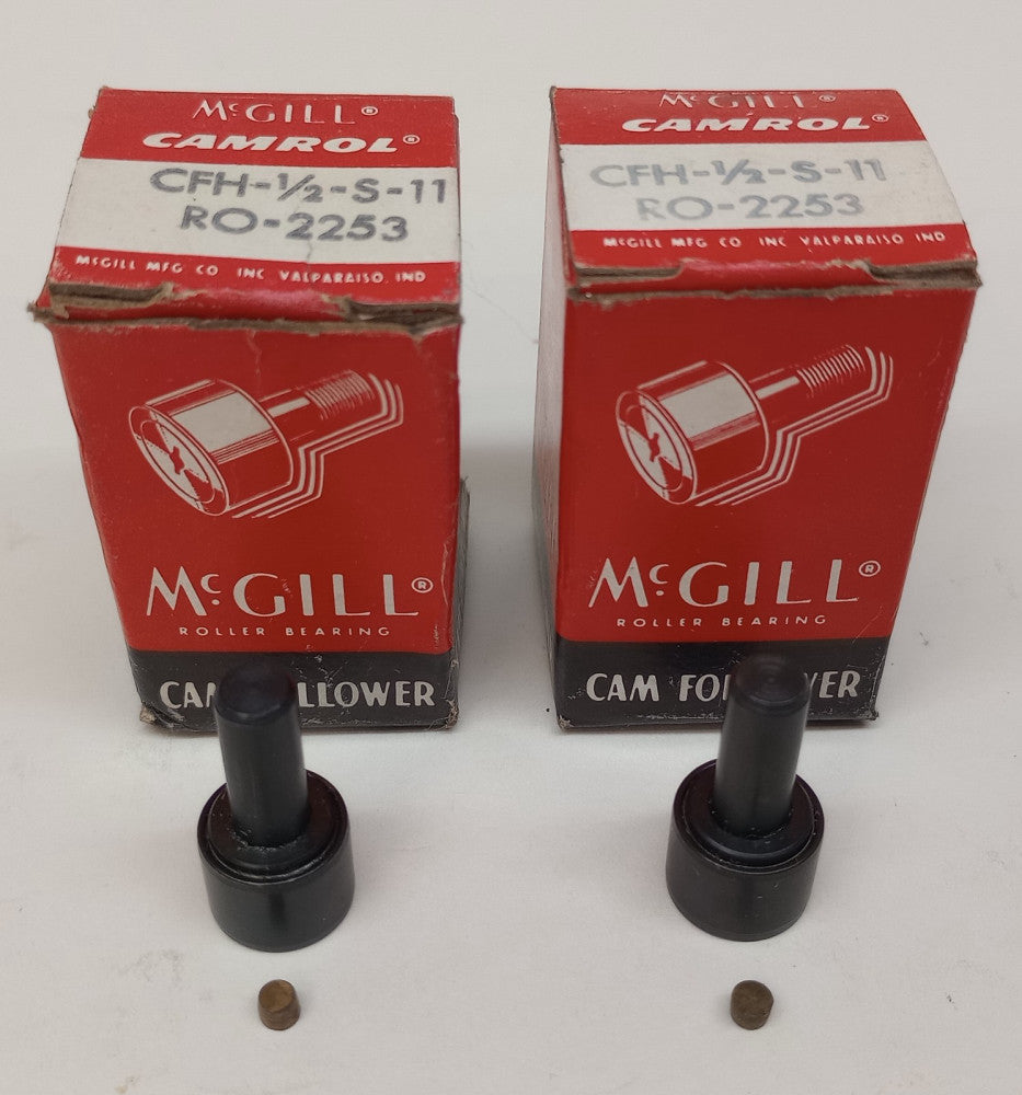 McGill CFH-1/2-S-11 Cam Follower 1/2" Roller OD 3/8" Roller Width (Pack of 2)