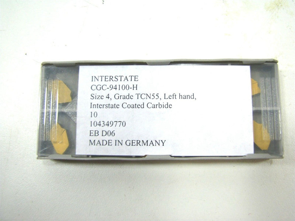 CGC-94100-H Left Hand Size 4 TCN55 GTL Carbide Cutoff Inserts Pack Of 10