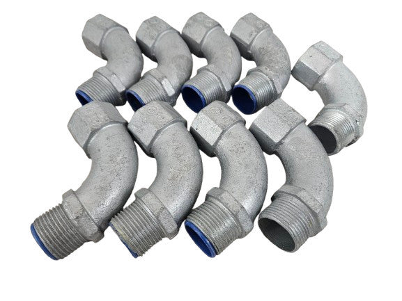 Lot of (9) T&B Thomas & Betts 462 1" Bushed 90 Degree Elbow Conduit Fitting EMT
