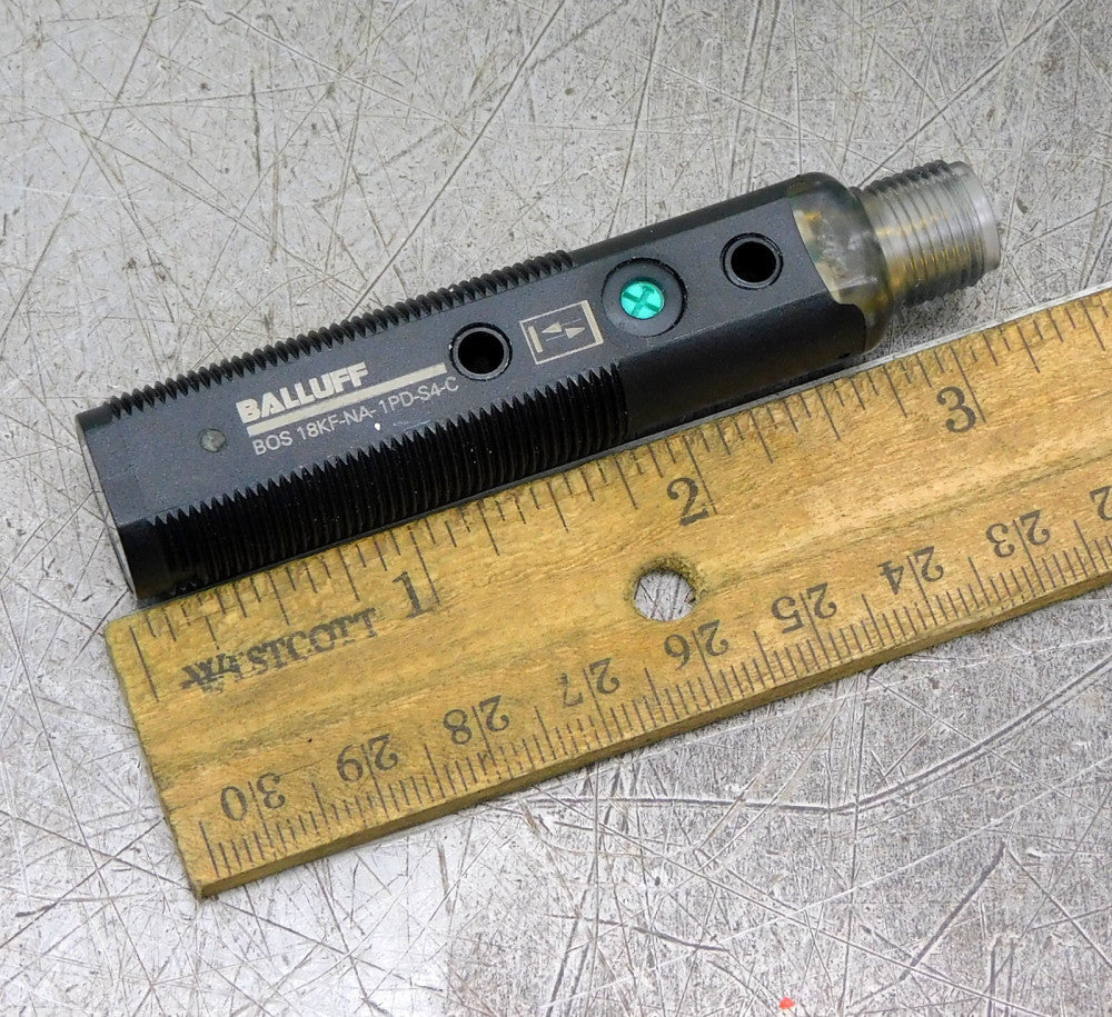 Balluff BOS 18KF-NA-1PD-S4-C Photoelectric Diffuse Sensor 30V DC 300mm BOS00J3