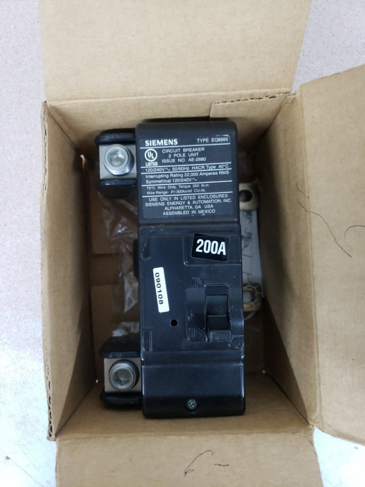 Siemens MBK200A 2 Pole 200 Amp Main Breaker 240v Type EQ8695 New
